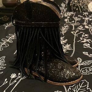 Toddler tassel glitter cowgirl boots